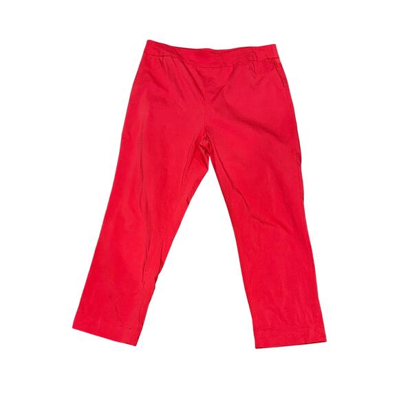 Soft Surroundings Orange Cropped Pull On Pants  Size Large Vacaycore - Picture 1 of 5